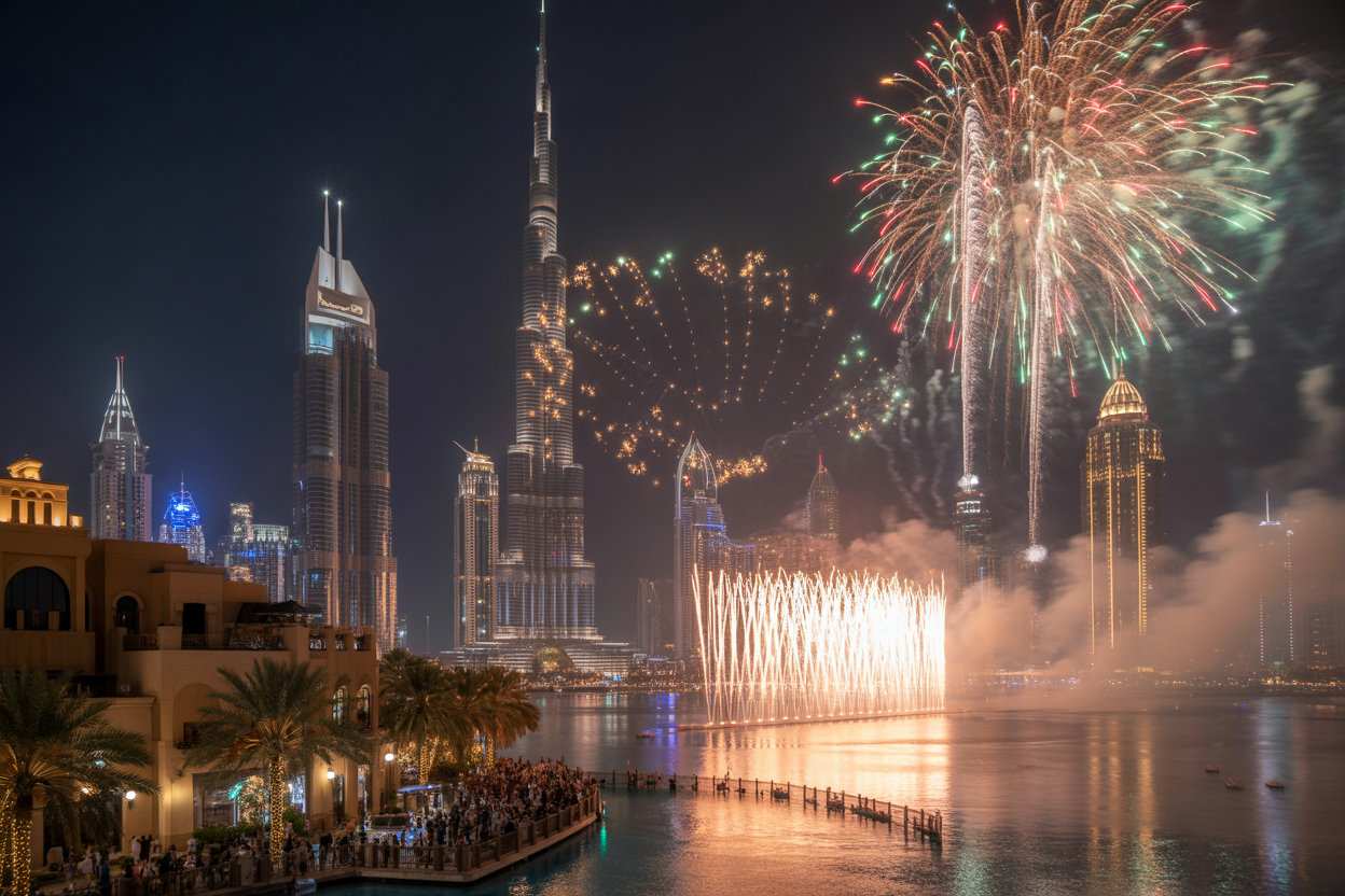 القرية العالمية في دبي؛ مهرجان رائع مع ألعاب نارية وعروض سحرية